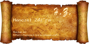 Henczel Zóra névjegykártya